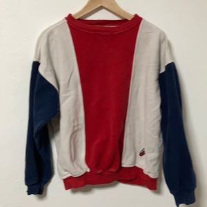 Vintage style golf sweater red white and blue
